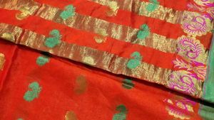 Vibrant Orange Saree