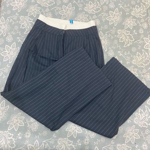 Zudio Double Waistband Blue Pinstriped Trousers
