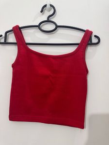 Trendy Red Tank Top, Free Size