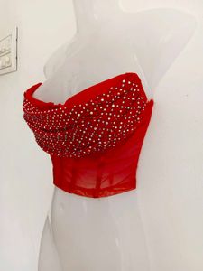 Sparkling Red Corset Top
