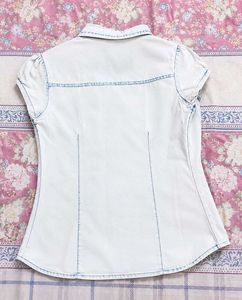 Denim Short Sleeve Top