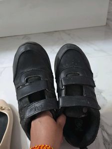 Black Velcro Strap School shoes
