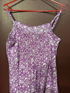 Cute Purple Floral Mini Dress