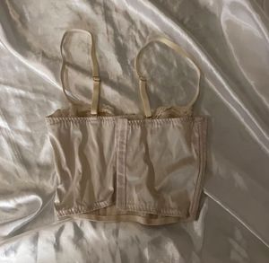 Lace Trim Satin Corset Top