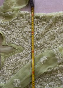 Lime Green Embroidered Kurti Set