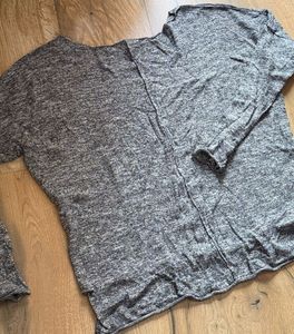 Grey Marled Long Sleeve Top