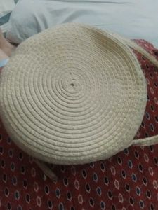 Round Woven Straw Crossbody Bag
