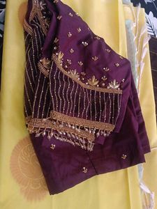 Excellent Aari Work Blouse With Saree