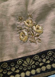 Elegant Beige Embroidered Saree