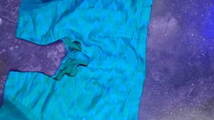 Teal Silk Blouse with Embellished Cuffs