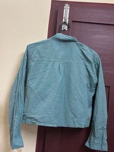 Sea green Button-Up Collared Shirt