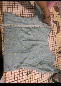 Elegant Grey Silk Blouse with lehenga