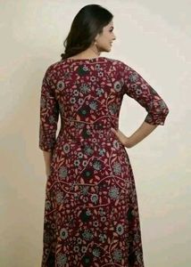 Maroon Floral Print Kurta Set