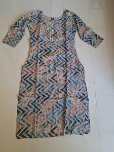 Printed Kurta with Blue Pants