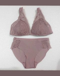 Mauve Lace Co-ord Lingerie Set