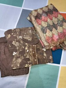 Banarsi silk stitched kurta set