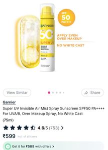 Garnier Super UV Invisible Air Mist Sunscreen