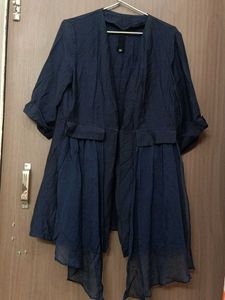 Stylish Blue Open-Front Jacket for L &Xl