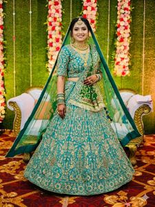 wedding Beautiful Green zardozi Lehenga Ch
