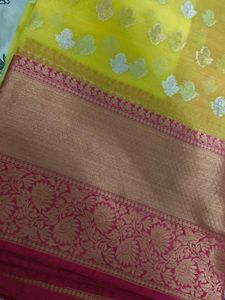 lemon yellow saree