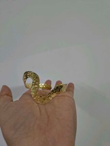 Unique Hammered Wave Cuff Bracelet