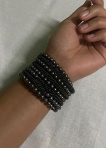 Stylish Dark Grey Beaded Bracelet