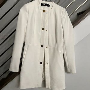 Zara Off-White Longline Blazer