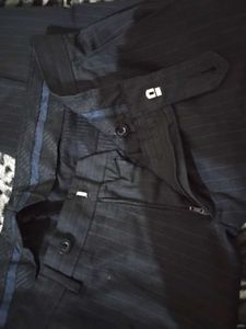 Men's Charcoal Striped Trousers