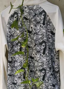 Unique Graphic Print Zip-Up Jacket