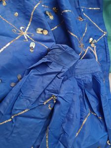 Royal Blue lehenga with Gold Embellishments