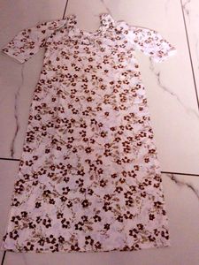 handmade Brown Flower print kurti dress (Brand New