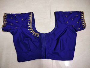 offer💙Royal Blue Aari Maggam Blouse