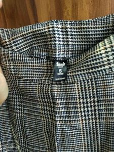 Plaid Mini Skirt With Pearl Design