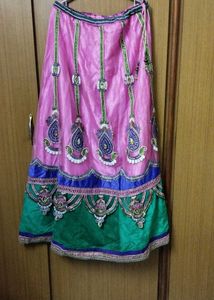 Embroidered Lehenga Skirt with Blouse and Dupatta.