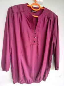 Burgundy Long Sleeve Blouse