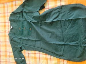 Elegant Dark Green Cotton Kurta