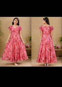 Elegant Floral Maxi Dress 8 10 years girls