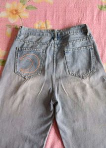 high waist light Wash Wide Leg Jeans