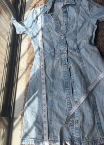 Light Wash Denim Button-Up Dress