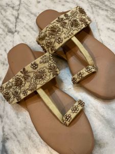 Embellished Handmade Leather Flats