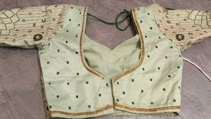 pista Green jardoshi hand work Embroidered Lehenga