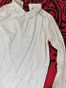 46.Elegant White Embroidered Blouse