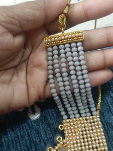 beautiful  pearl choker necklace set with matching