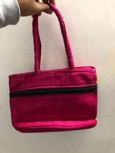 Quilted Tote Bag - Vibrant Pink