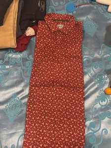 Men's Red Floral Print Shirt