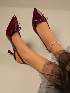 Maroon Bow Heels