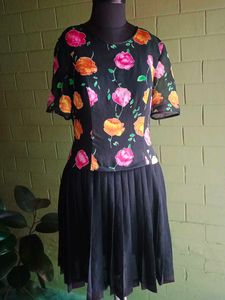 Floral Pleated Mini Dress