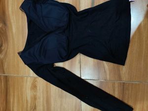 Long Sleeve Black Camisole Top