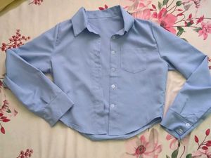 Savana office siren fitted cropped shirt