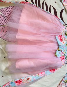 Floral Tulle Dress With Hair Band
